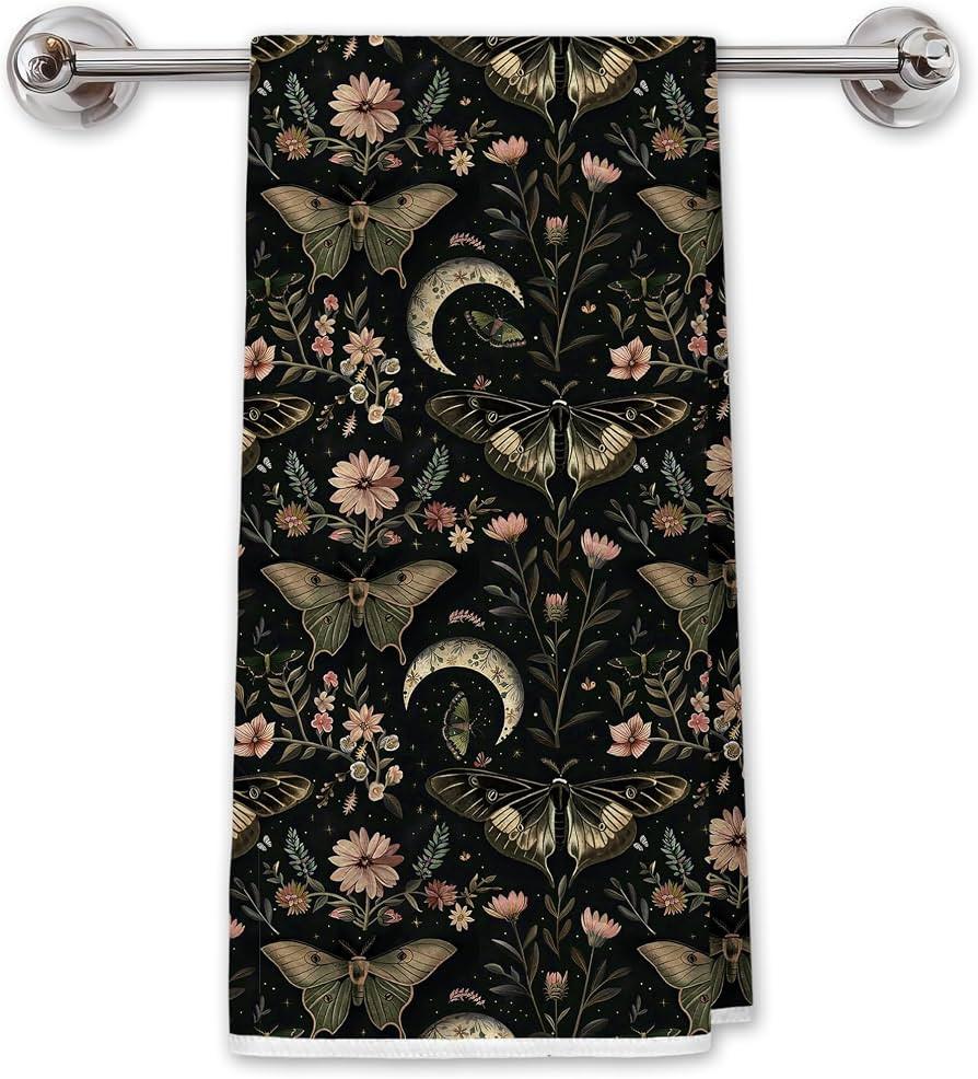 Dark Gothic Witchy Moon Floral Butterfly Kitchen Towels 16x24in | Amazon (US)