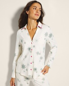 Long-Sleeve Notch Collar Pajama Top | SOMA