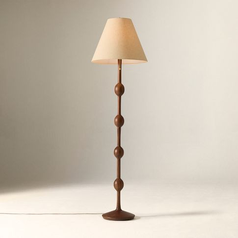 Pierce & Ward Ribbed Wood Floor Lamp (58") | West Elm (US)
