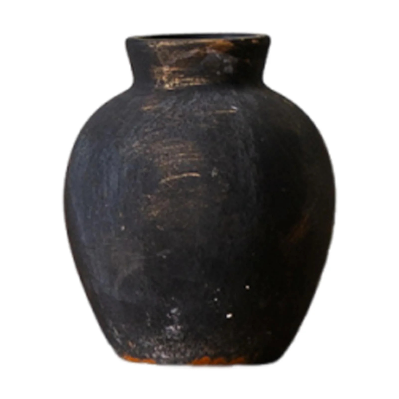 kowaku Rustic Ceramic Vase Wabi Table Centerpiece Office Farmhouse Flower Vase Black 12.7x12.7x15... | Walmart (US)