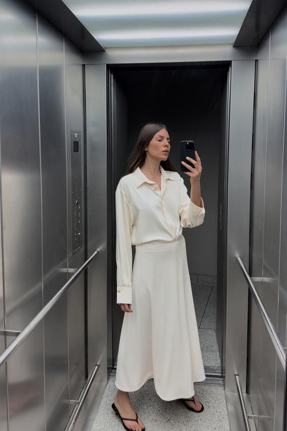 CREPE MIDI SKIRT | Zara US