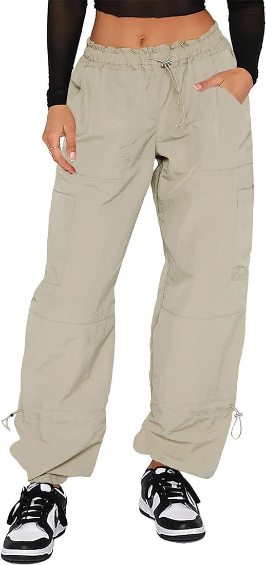 DISCIPBUSH Cargo Pants Women Baggy, Parachute Pants for Women Trendy, Y2K Pants, Streetwear Women... | Amazon (US)