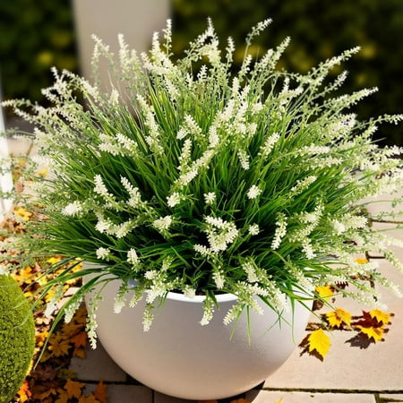 Artificial Faux Plants Flowers for Outdoor Decorations, Fake Monkey Grass for Outside Porch Patio, No Fade Realistic Greenery Plant, UV Resistant Artificial Shrubs for Courtyard Window Garden | Walmart (US)