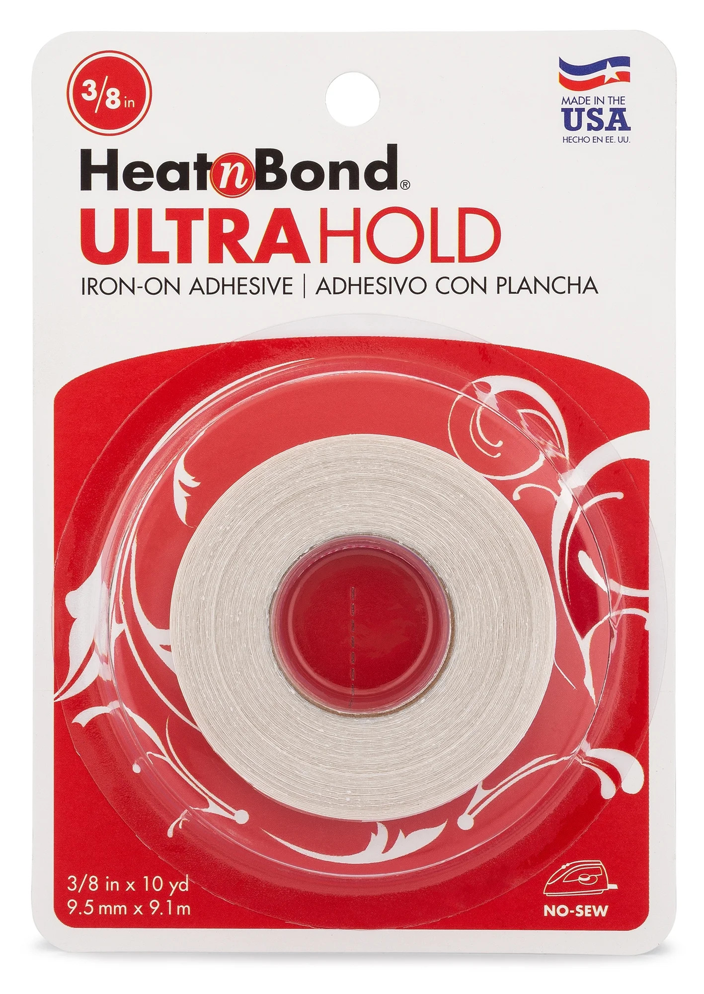 HeatnBond Ultrahold Iron-On Adhesive Tape, 3/8 inch x 10 Yards, White - Walmart.com | Walmart (US)