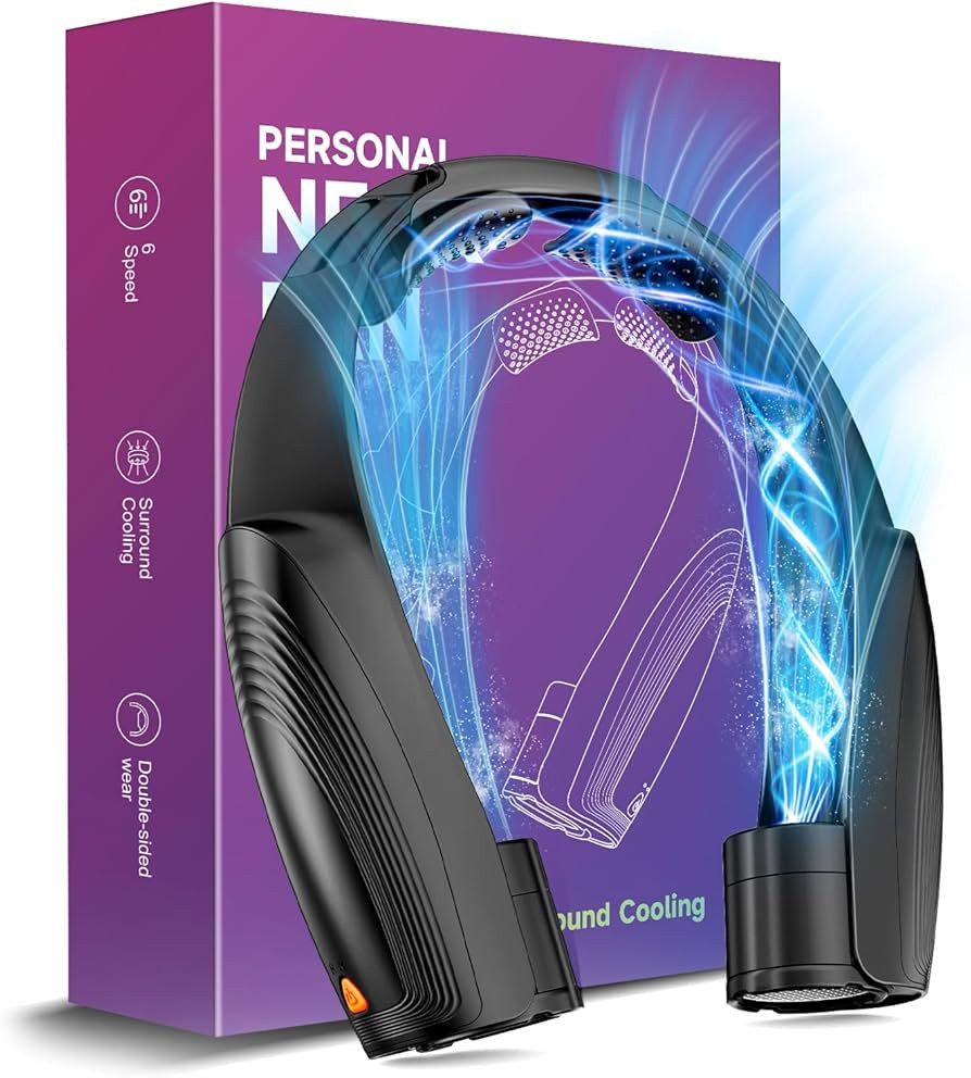 Portable Neck Fan with 6 Powerful Speeds, 8000mAh Battery Operated USB-C Rechargeable Fan, 20H Ru... | Amazon (US)
