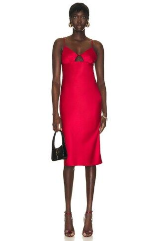 fleur du mal Eco Luxe Keyhole Slip Dress in Rouge | FWRD | FWRD 