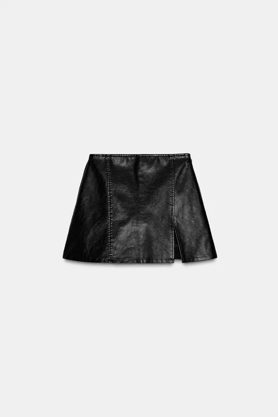 FAUX LEATHER SKORT | Zara UK