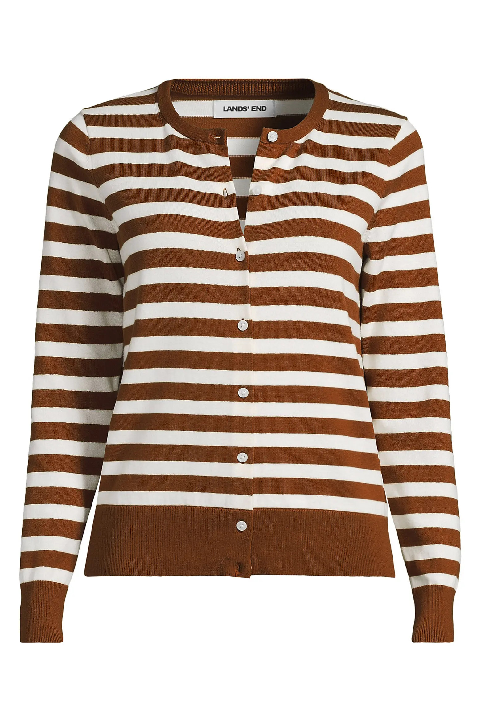 Lands' End Fine Gauge Cotton Cardigan Sweater in Black at Nordstrom, Size Large P | Nordstrom