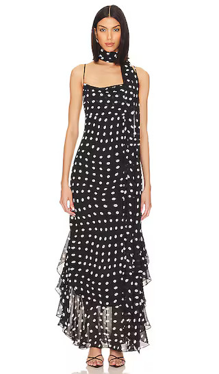 Giulia Maxi Dress in Black And Cream | Revolve Clothing (Global)