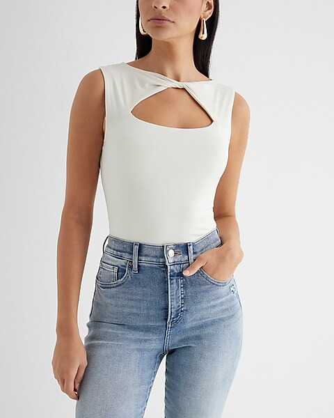 Body Contour Compression Twist Cutout Front Bodysuit | Express