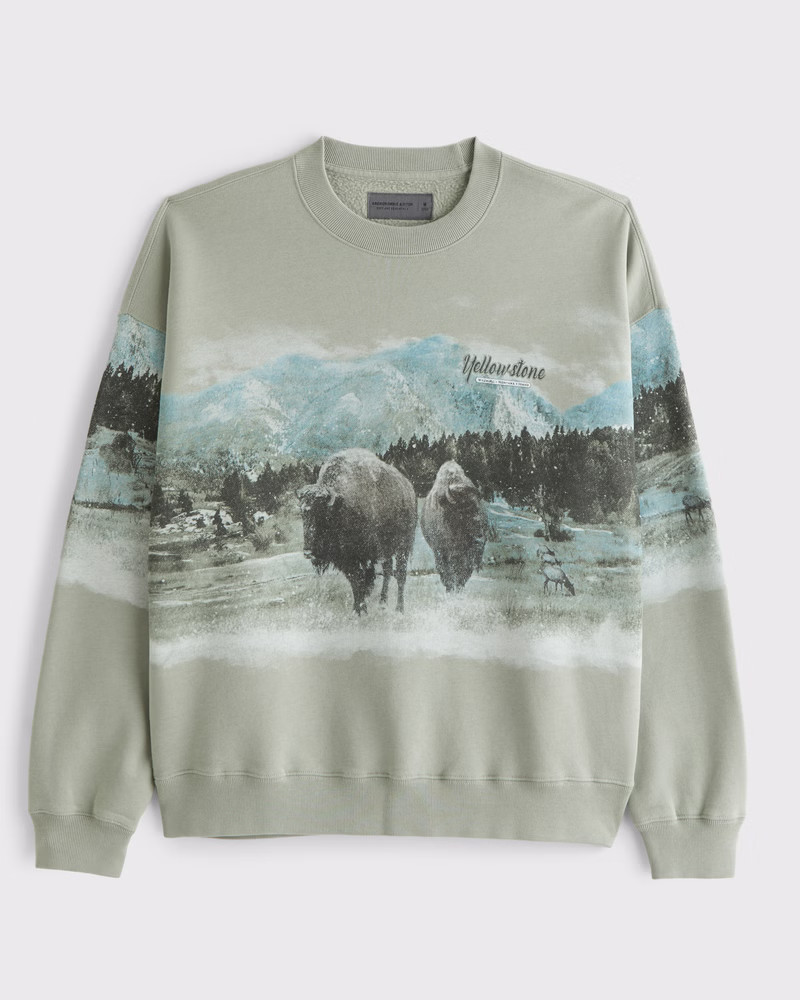 Women's Yellowstone Graphic Crew Sweatshirt | Women's New Arrivals | Abercrombie.com | Abercrombie & Fitch (US)