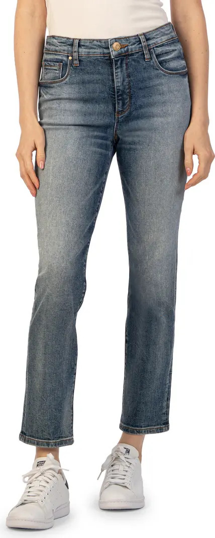 KUT from the Kloth Reese Fab Ab High Waist Ankle Slim Straight Leg Jeans | Nordstrom | Nordstrom
