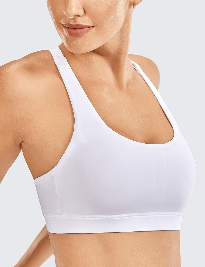 CRZ YOGA Women's Strappy Back Wirefree Padded Workout Yoga Sports Bra | Amazon (UK)