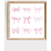 Pink Bow Watercolor Painting, Light Soft Pastel, Baby Girl Print, Little Nursery, Art, Gift Art | Etsy (US)