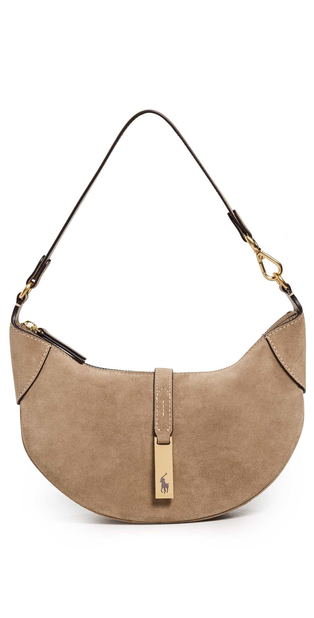 Polo Ralph Lauren Polo ID Suede Mini Shoulder Bag Clay One Size | Shopbop