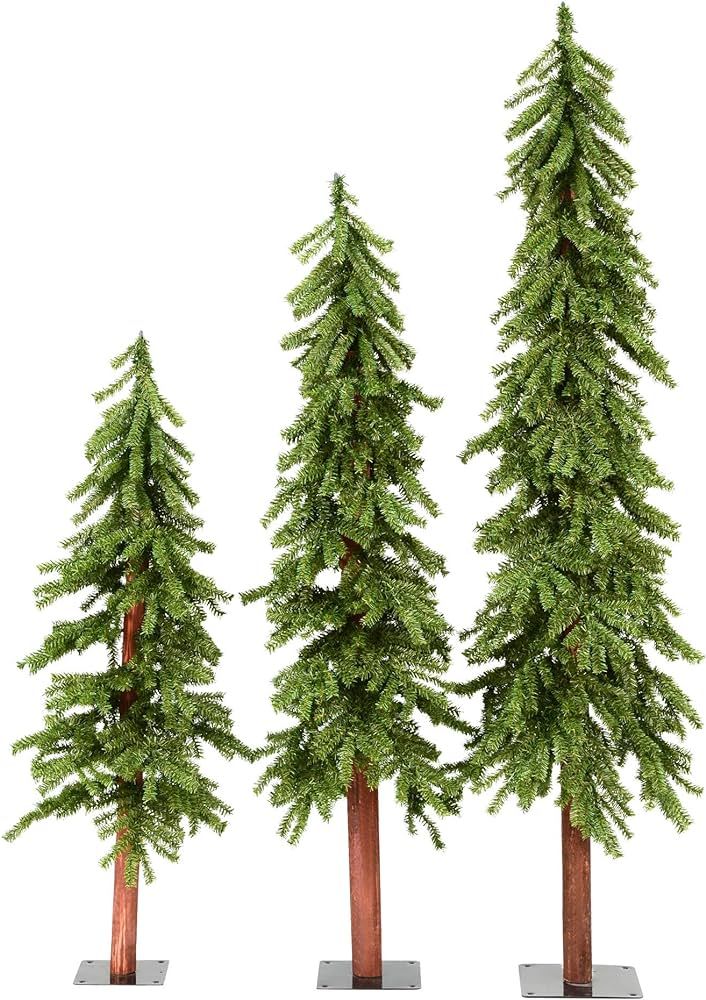 Vickerman 4' 5' 6' Natural Alpine Artificial Christmas Tree Set, Unlit - Christmas Tree Set | Amazon (US)