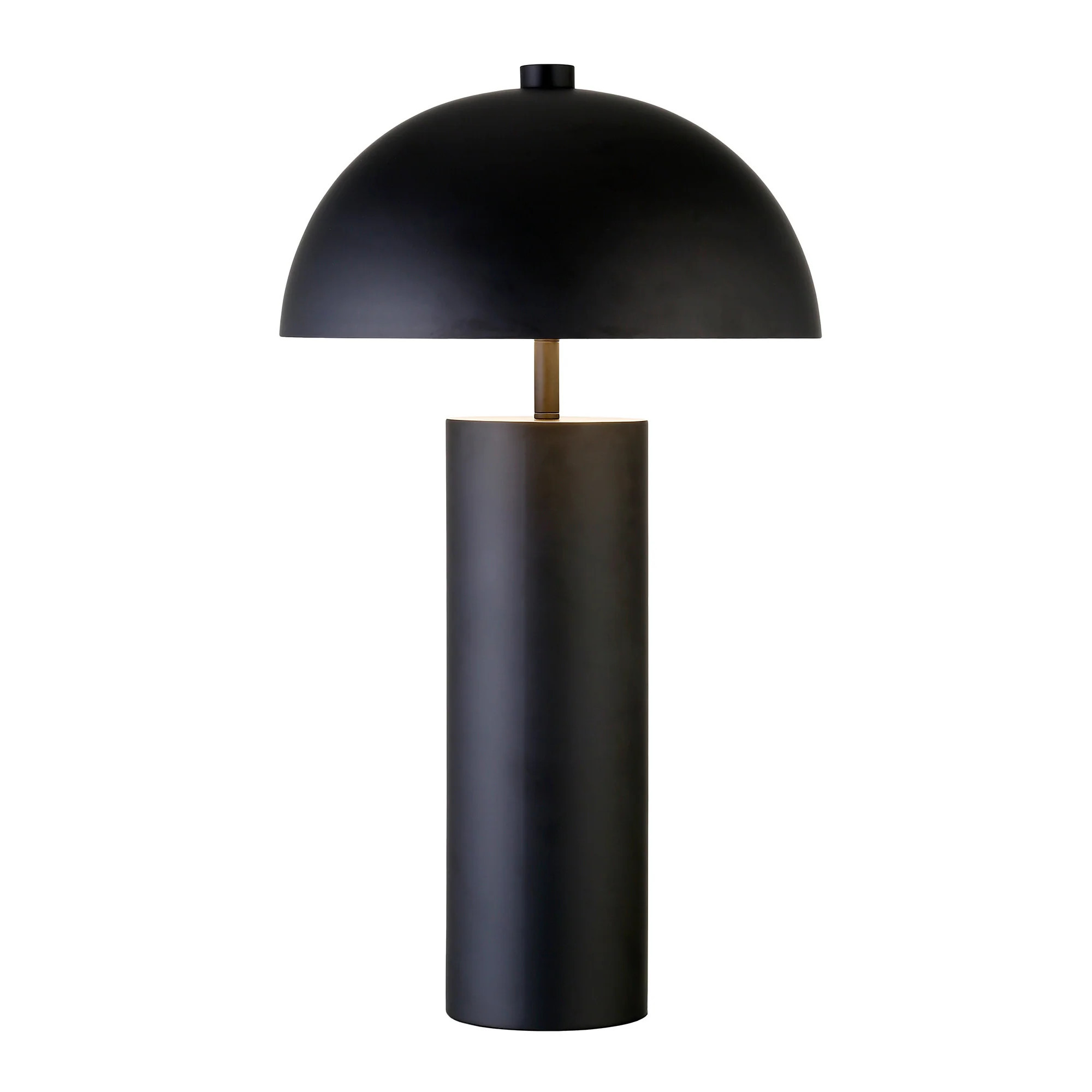 27" Black Metal Table Lamp With Black Dome Shade | Shop Simon