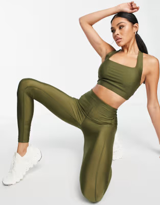 ASOS 4505 mid support sports bra in disco | ASOS (Global)