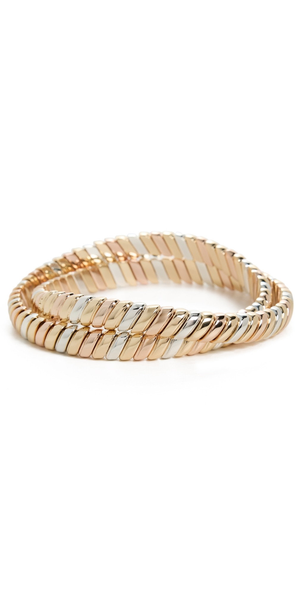 Roxanne Assoulin The Double Cobra Bracelet Shiny Gold/Pale Pink Gold/Sem One Size | Shopbop