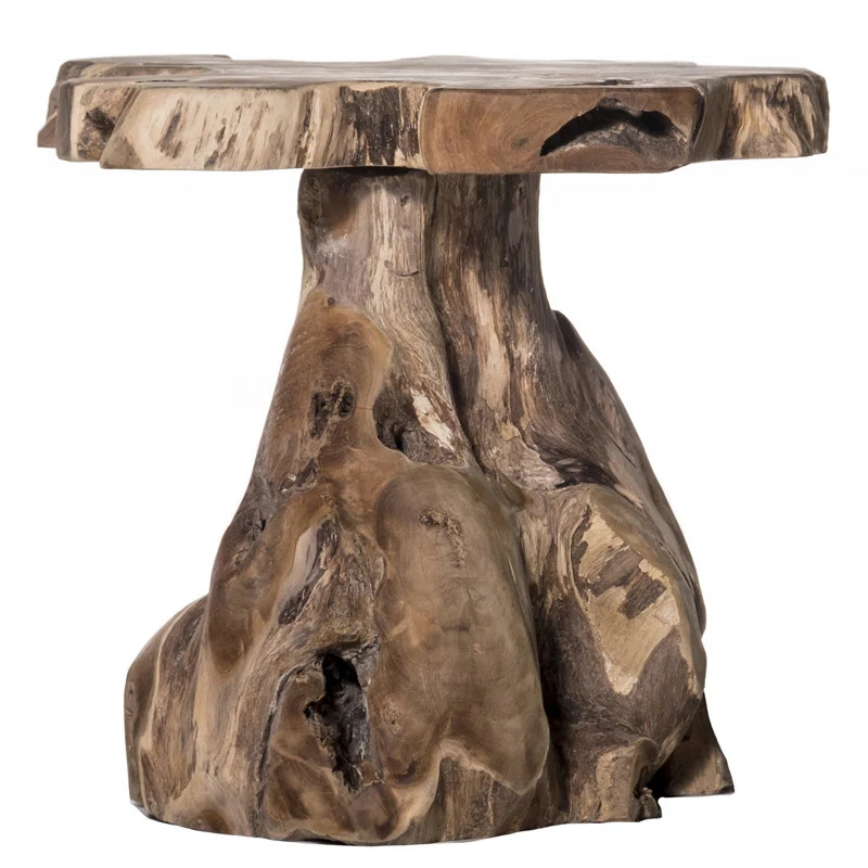 Trafton 17.5'' Tall Solid Wood Tree Stump End Table | Wayfair North America