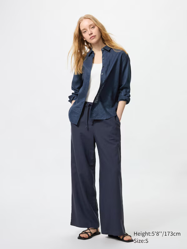 Linen Blend Easy Trousers | UNIQLO (UK)