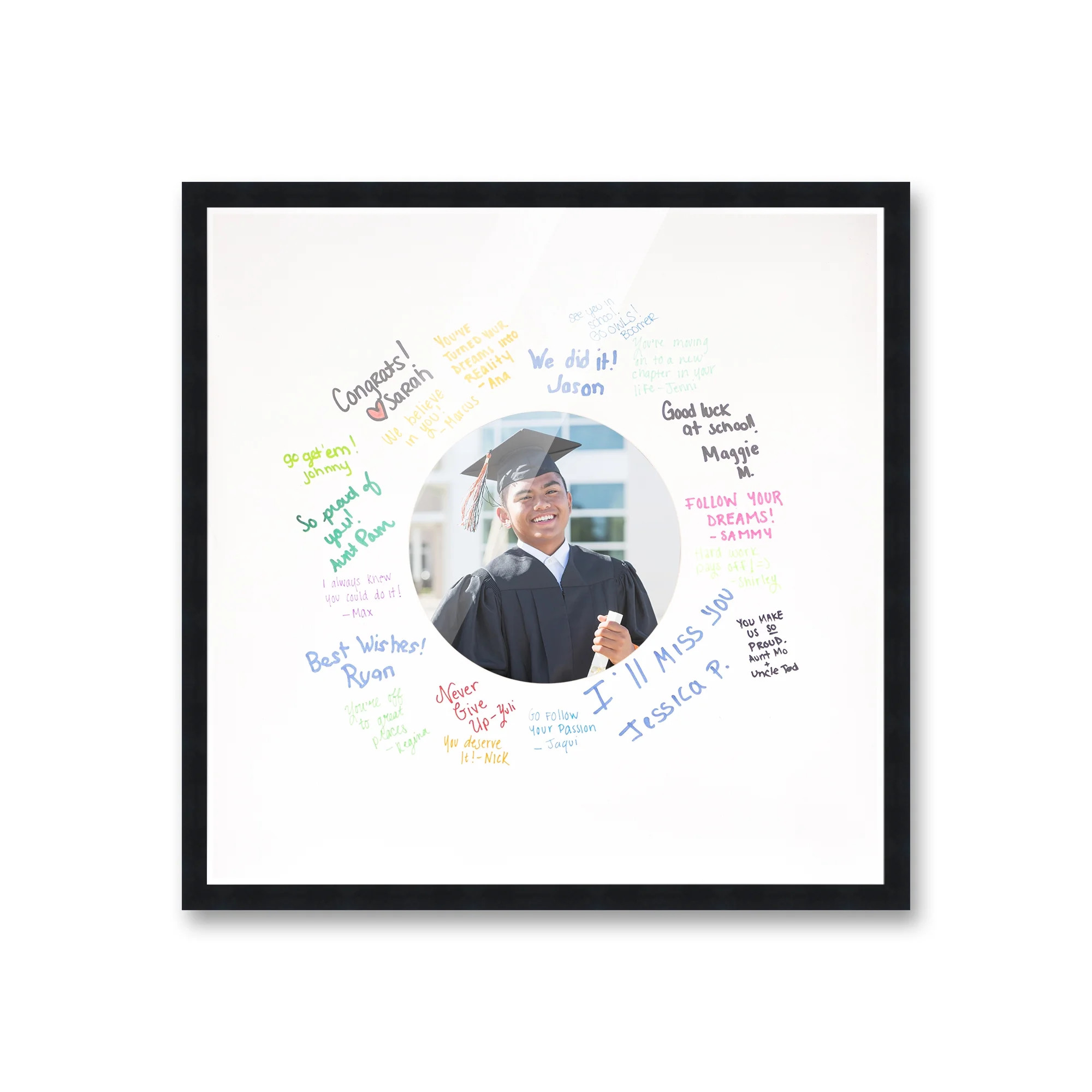 20x20 Black Autograph & Signature Frame with White Circle Photo Mat for 6x6 Picture - Includes | Walmart (US)