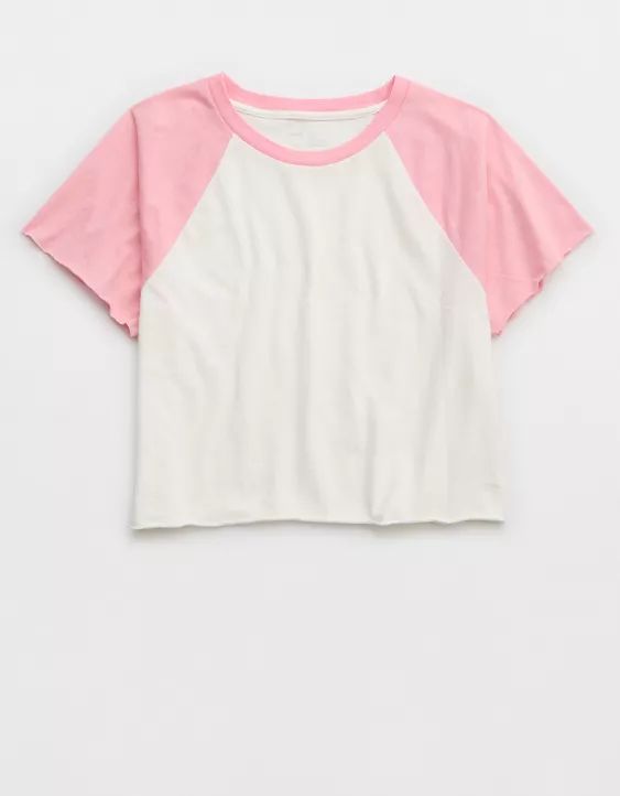 Aerie Cropped Raglan T-Shirt | American Eagle Outfitters (US & CA)