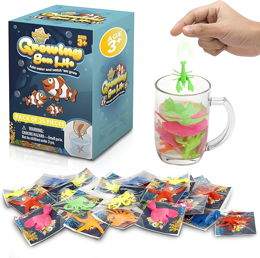 IPIDIPI TOYS Water Growing Sea Creature Toys for Kids – Ocean-Themed Party Favors, Easter Baske... | Amazon (US)