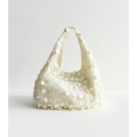 White Sequinned Organza Clutch Bag New Look | New Look (UK)