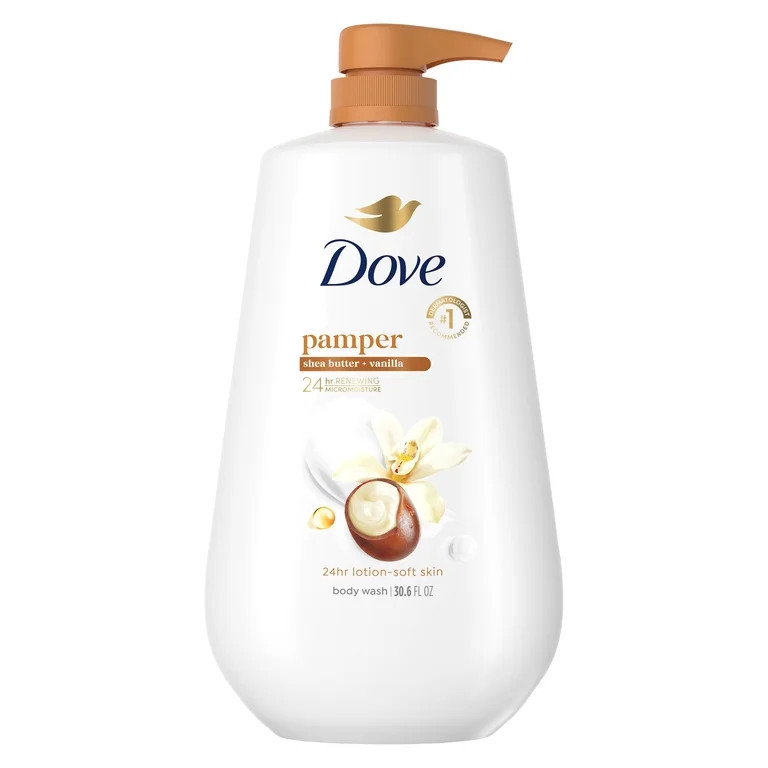 Dove Body Wash With Pump For 24hr Lotion-Soft Skin Pamper Shea Butter & Vanilla Moisturizing Skin... | Walmart (US)
