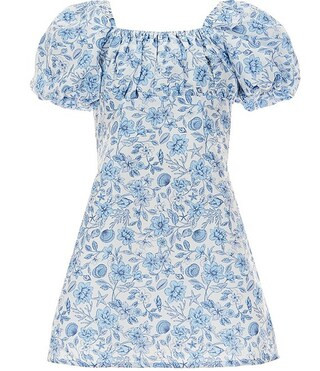 Big Girls Mini Floral Print Puff-Sleeve Empire Waist Dress | Dillard's