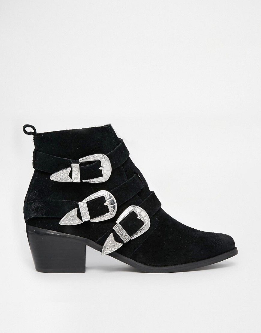ASOS ROCKER AND ROLLER Western Buckle Ankle Boots | ASOS UK