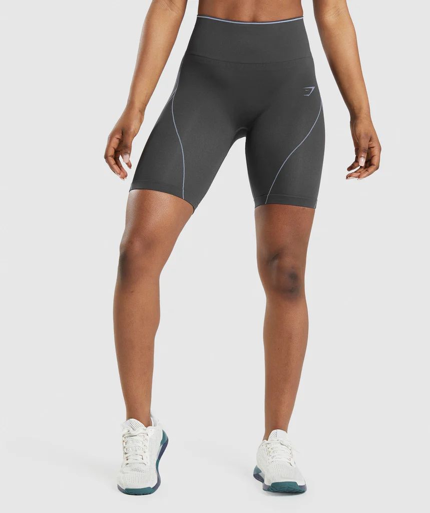 Gymshark Apex Seamless High Rise Short - Onyx Grey/Lavender Blue | Gymshark (Global)