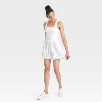 Women's Pleated Active Dress - All In Motion™ White M | Target