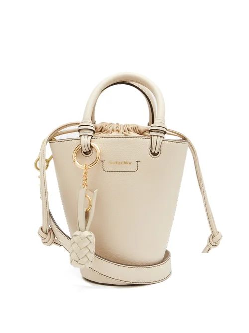 See By Chloé - Cecilia Grained-leather Bucket Bag - Womens - Beige Multi | Matches (US)