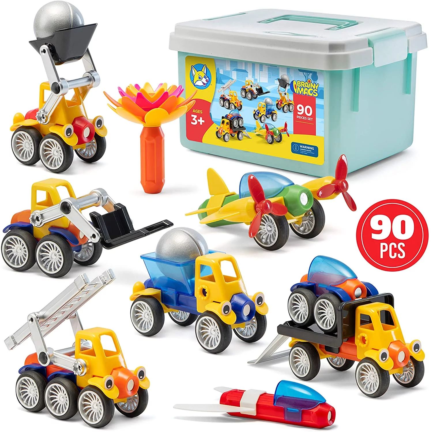 Play Brainy Magnetic Toy Cars Set for Boys and Girls - Brilliant Educational Toys for Toddlers an... | Walmart (US)