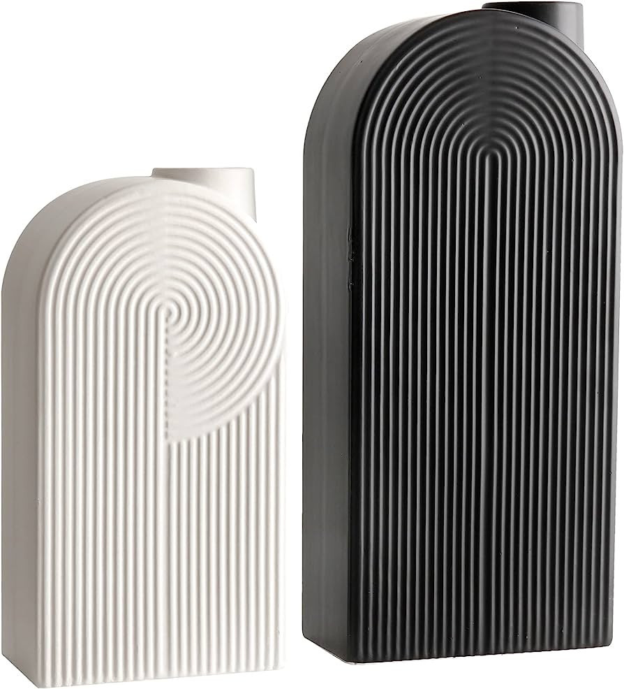 TERESA'S COLLECTIONS Black and White Vases for Decor, Amazon Home Decor Finds Amazon Favorites | Amazon (US)