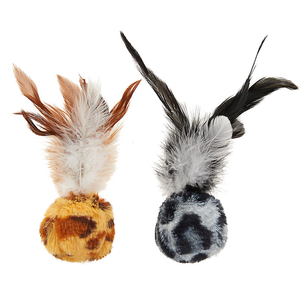Whisker City® Safari Feather Ball Cat Toys - 2 Pack | PetSmart