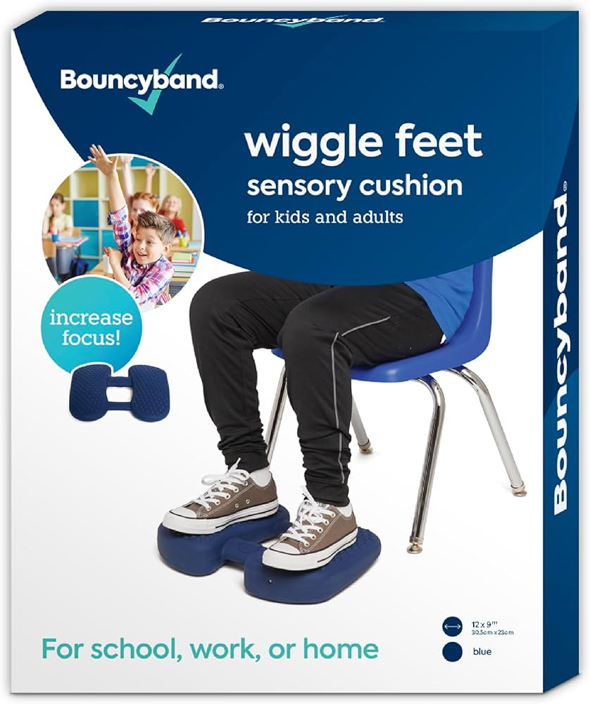 Bouncyband Wiggle Feet, Dark Blue, 12” x 9” x 2.5” – Foot Fidget Cushion, Sensory and ADH... | Amazon (US)