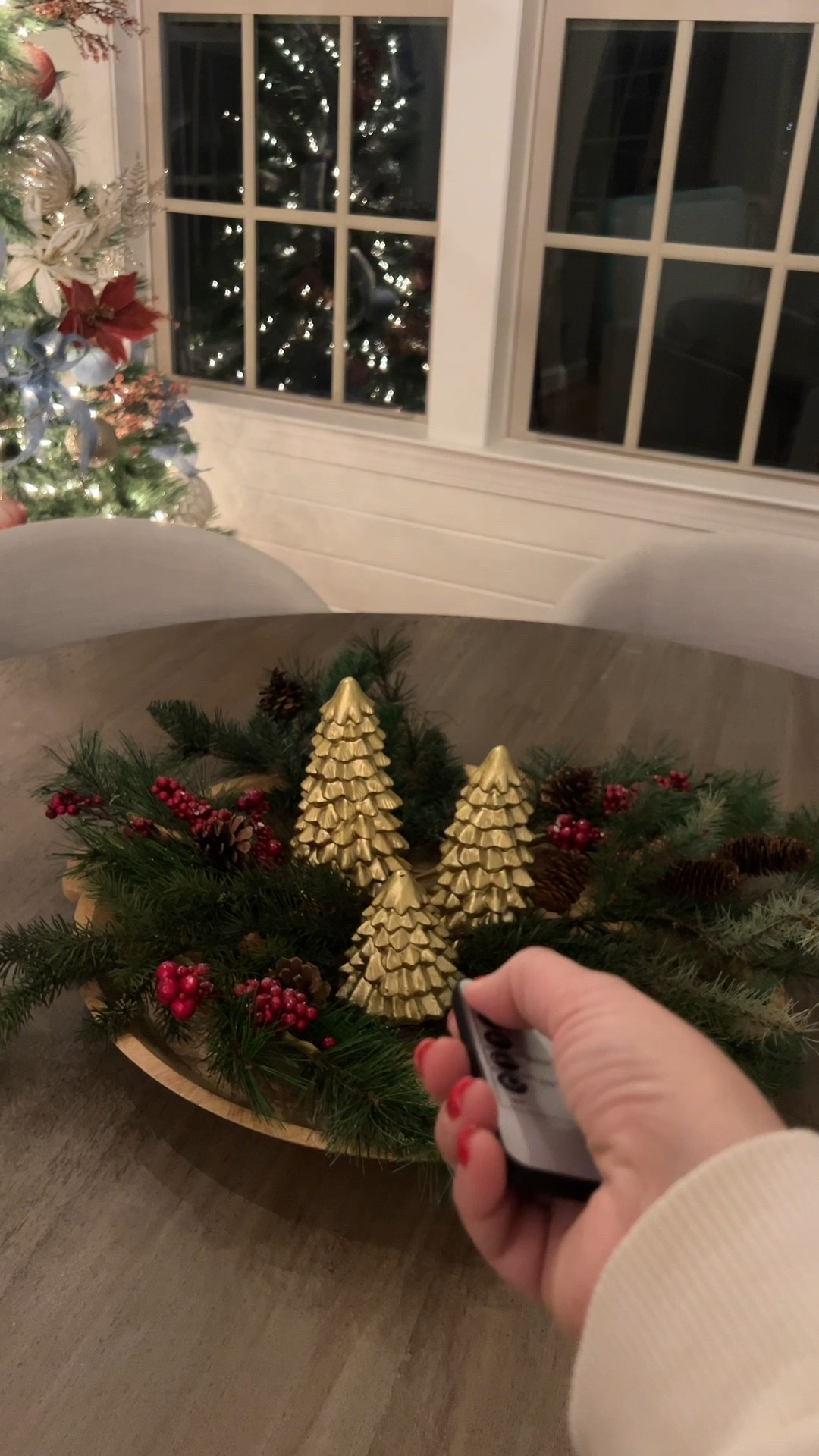 Battery operated. Has a timer and a candle flicker setting as well! Also this tray is so versatile! I use it as decor and serving tray for food and charcuterie! 

#LTKSeasonal #LTKHoliday #LTKHome