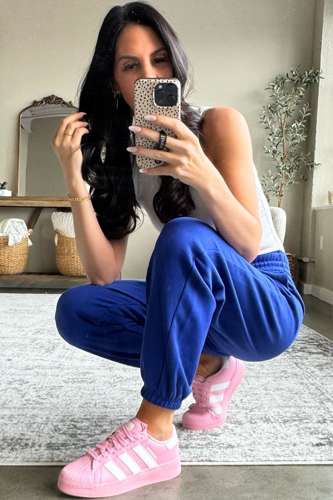 #ad Another day, another POP of color with these pink Superstar XLY sneakers that comes in 8 colors. I sized down a half size and my jogger are tts. Do not be afraid to add a pop of color with any of your outfits. 
@adidas #adidaspartner 

#LTKover40 #LTKU #LTKshoecrush