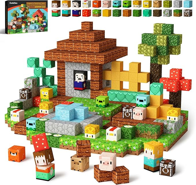 GobiDex Magnetic Blocks Kid Building Toys for 3+ Years Old Boys Girls, 2024 Upgraded Build Mine W... | Amazon (US)