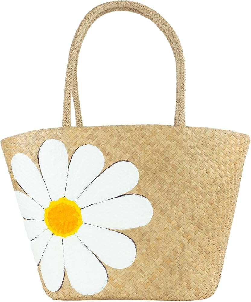 DPH Lepironi Grass Bag Vietnamese Bags Straw Tote Bag Summer Beach Bag Hand Bag Jute Tote Bag Sum... | Amazon (US)