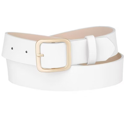 Allegra K Women Pin Buckle Belt Soft Wide Waist Belt Casual Dresses Jeans Pants 1 Pc White,Golden... | Target