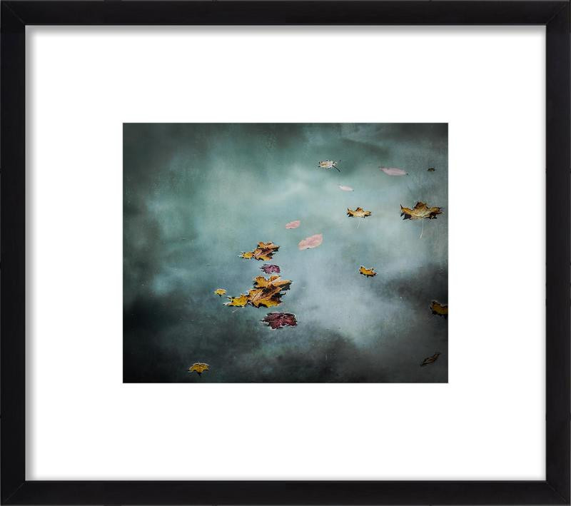 Floating Leaves on Teal | Artfully Walls