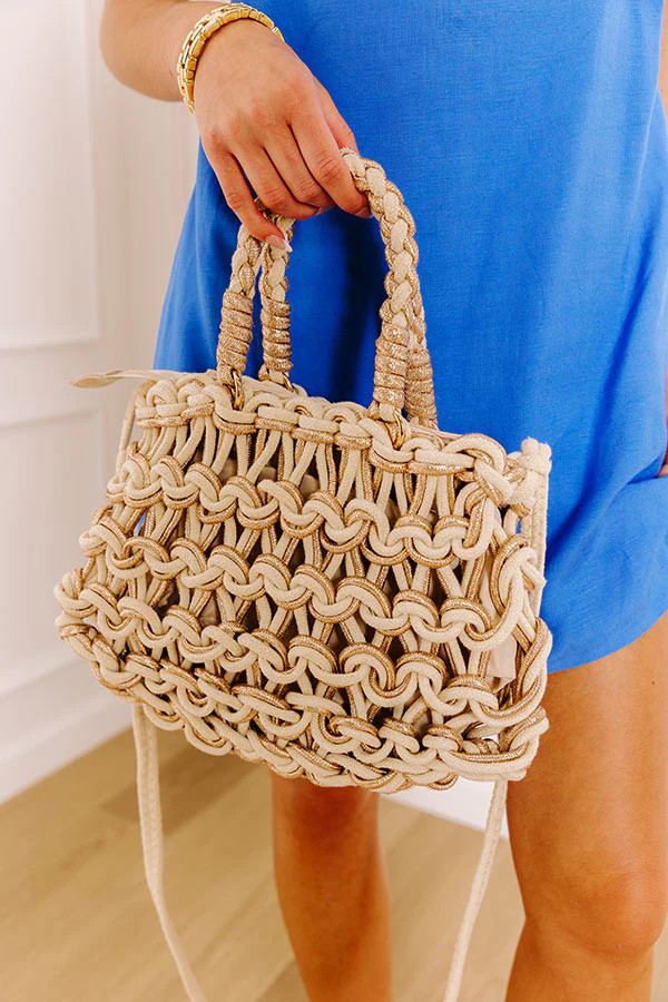 Oceanside Bliss Woven Purse in Cream | Impressions Online Boutique