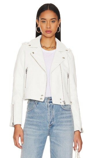 Faux Leather Moto Jacket in Ice Breaker | Revolve Clothing (Global)