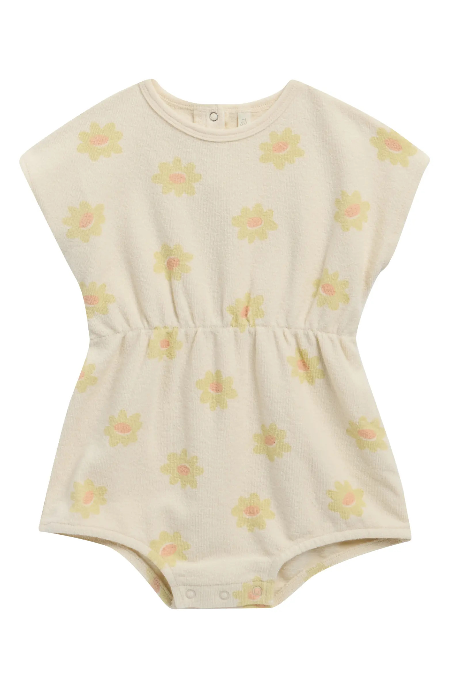 Kai Yellow Daisy Cotton Blend Romper | Nordstrom
