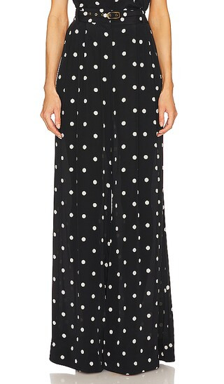 Double Tuck Pant in Buff With Black Dot | Revolve Clothing (Global)