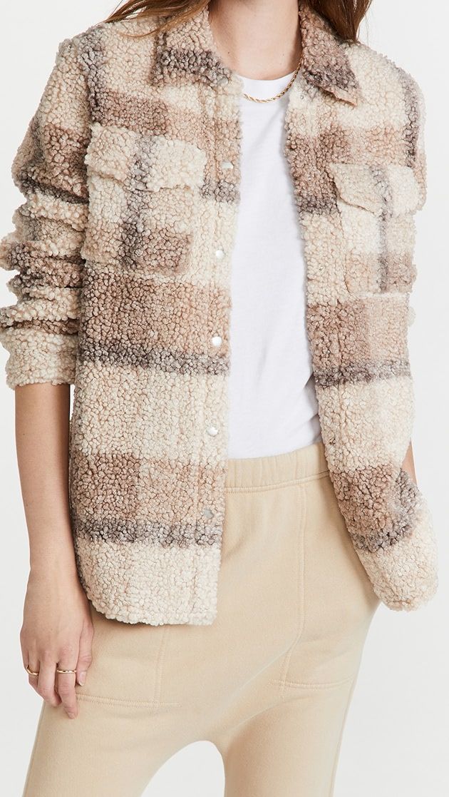 Plaid Sherpa Shacket | Shopbop